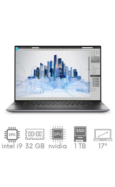 DELL Precision 5760 i9-11950H 32GB 1TB SSD 17" FHD+ 1920x1200 NVIDIA RTX A3000 6GB Kam WiFi BT Win11Pro gw12mc