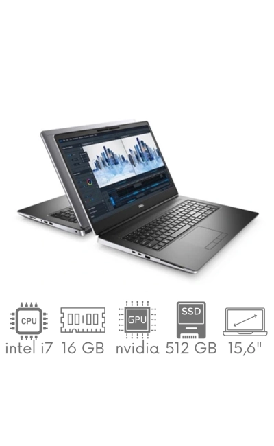 Stacja Graficzno-Robocza Dell Precision 7550 i7-10850H 16GB 512 SSD 15,6" FHD 1920x1080 Quadro T1000 4GB KAM WiFi BT W11Pro gw12mc