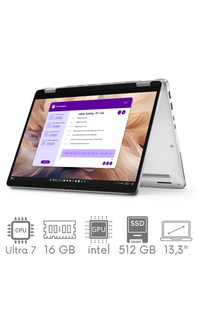 2w1 Dell Pro 13 Plus PB13250 Ultra 7 255U 16GB 512 SSD 13,3" FHD+ 1920x1200 Dotyk WiFi BT Kam Win11Pro Gw12mc