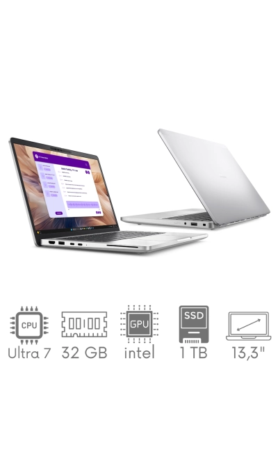 Dell Pro 13 Plus PB13250 Ultra 7 265U 32GB 1TB SSD 13,3" FHD+ 1920x1200 WiFi BT Kam Win11Pro Gw12mc