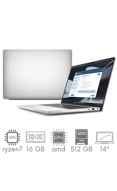 Dell Pro 14 Plus PB14255 Ryzen 7 Pro 250 16GB 512SSD 14" FHD+ 1920x1200 WiFi BT Kam Win11Pro Gw12mc