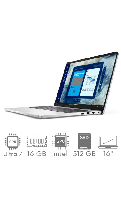 Dell Pro 16 PC16250 Ultra 7 255U 16GB 512SSD 16" FHD+ 1920x1200 LAN WiFi BT Kam Win11Pro Gw12mc
