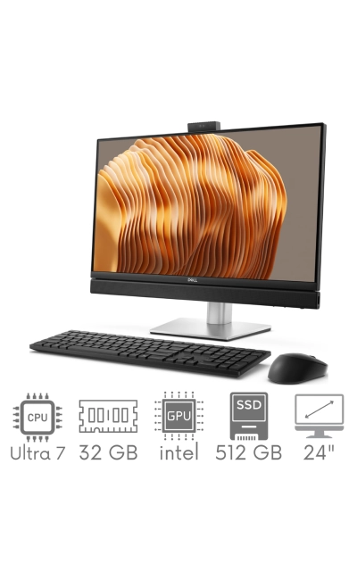 2w1 Komputer PC Dell Pro 24 All-in-One Plus QB24250 Ultra 7 265 32GB 512 SSD 24" FHD 1920x1080 75Hz Dotyk  KAM WiFi BT Win11Pro GW12mc