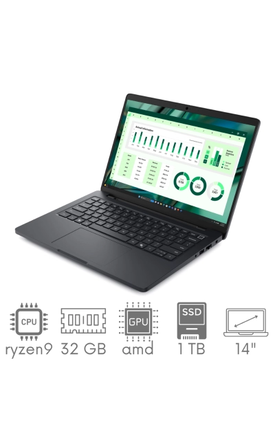 Dell Pro Max 14 MC14255 Ryzen AI 9 HX Pro 370 32GB 1TB SSD 14" QHD+ 2560x1600 WiFi BT KAM Win11Pro Gw12mc