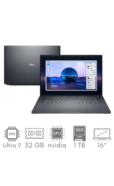 Dell Pro Max 16 Premium MA16250 Ultra 9 285H 32GB 1TB SSD 16" 4K+ UHD 3840x2400 120Hz OLED RTX Pro 2000 8GB WiFi BT KAM Win11Pro Gw12mc