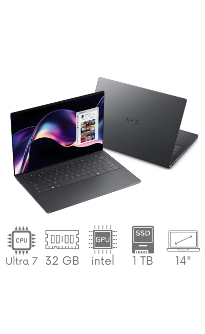 Dell XPS 14 (2026) DA14260 Ultra X7 358H 32GB 1TB SSD 14" FHD+ 2K 1920x1200 120Hz WiFi BT Kam Win11 PL Gw12mc