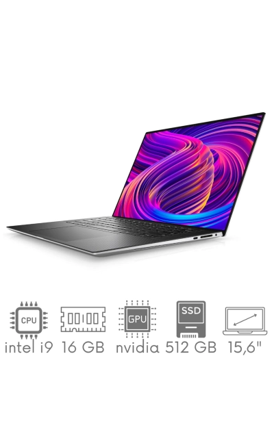 Ultrabook Dell XPS 9510 i9-11900H 16GB 512 SSD 15,6" 3,5K 3456x2160 OLED RTX 3050Ti 4GB WiFi BT Kam Win11 Gw12mc