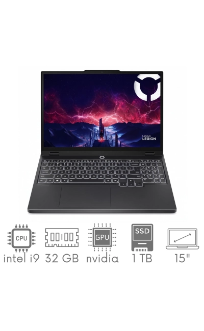 Lenovo Legion 5 Gen 10 15IRX10 i9-14900HX 32GB 1TB SSD 15" WQXGA 2560x1600 165Hz OLED Geforce RTX 5070 8GB WiFi BT Kam Win11 GW12mc