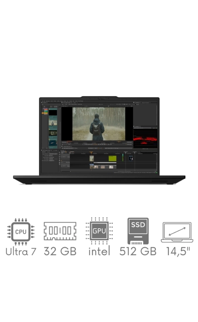 Stacja Robocza Lenovo ThinkPad P14s Gen 6 Ultra 7 255H 32GB 512GB SSD 14,5'' WQXGA 2560x1600 90Hz Intel Arc WiFi BT Kam Win11Pro GW12mc