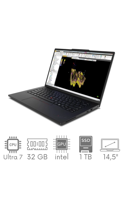 Stacja Robocza Lenovo ThinkPad P14s Gen 6 Ultra 7 255H 32GB 1TB SSD 14,5'' WUXGA 1920x1020 Intel Arc WiFi BT Kam Win11Pro GW12mc