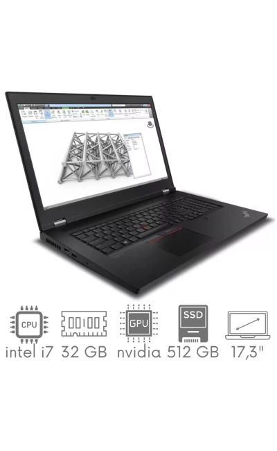 Stacja Graficzno-Robocza Lenovo ThinkPad P17 G1 i7-10850H 32GB 512SSD 17,3'' FHD 1920x1080 Quadro RTX 4000 8GB WiFi BT Kam Win11Pro GW12mc