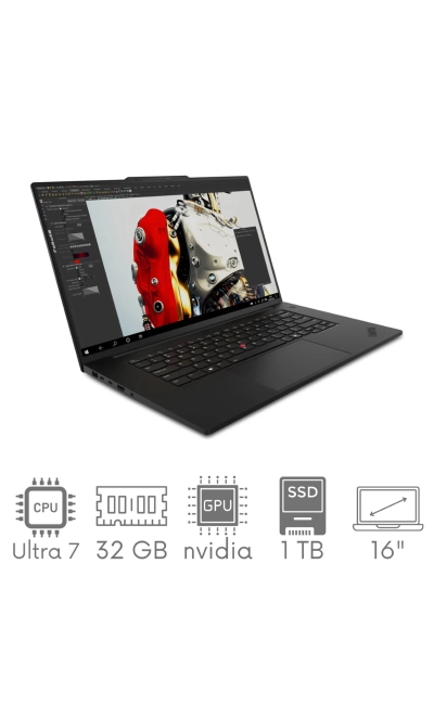 Lenovo ThinkPad P1 Gen 7 Ultra 7 165H 32GB 1,5TB SSD 16'' 4K+ 3840x2400 OLED RTX 1000 Ada 6GB WiFi BT Kam Win11Pro GW12mc
