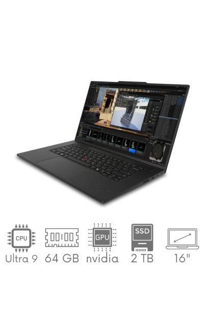Lenovo ThinkPad P1 Gen 7 Ultra 9 185H 64GB 2TB SSD 16'' 4K+ 3840x2400 OLED RTX 2000 Ada 8GB WiFi BT Kam Win11Pro GW12mc