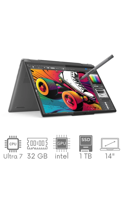 2w1 Lenovo Yoga 7 2-in-1 14IML9 Ultra 7 155H 32GB 1TB SSD 14'' 2,8K 2880x1800 OLED X360 WiFi BT Kam Win11 GW12mc