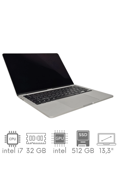 Apple MacBook Pro 13 A2251 i7-1068NG7 32GB 512GB SSD 13,3" Retina 2560x1600 WiFi BT Kam OS Sequoia PL Gw12mc