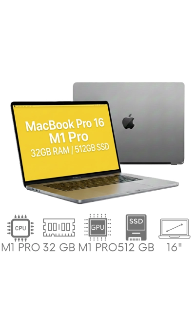 Apple MacBook Pro 16 A2485 M1 PRO 32GB 512 SSD 16,2" Liquid Retina XDR 3456x2234 WiFi BT Kam MacOS Tahoe PL Gw12mc
