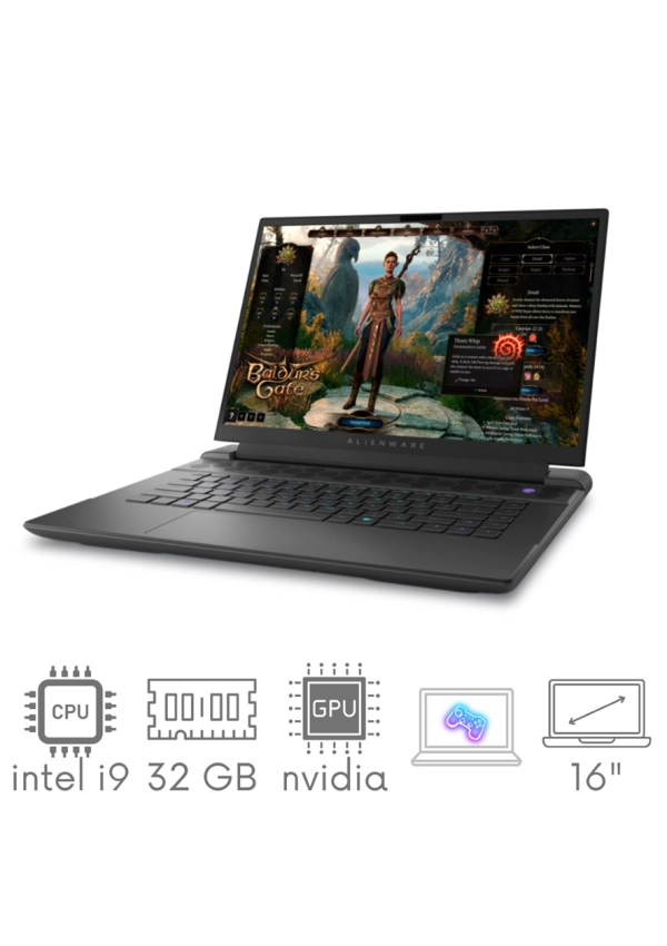 DELL Alienware M16 R1 i9-13900HX 32GB 512GB SSD 16" QHD+ 2560x1600 240Hz GeForce RTX4090 16GB WiFi BT Kam Win11 gw12mc