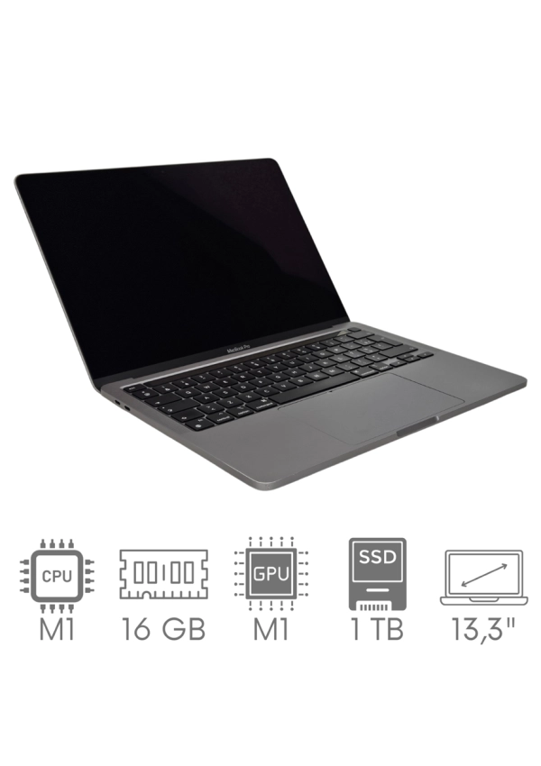 Apple MacBook Pro 13 A2338 M1 16GB 1TB SSD 13,3" Retina 2560x1600 WiFi BT Kam OS Sequoia PL Gw12mc