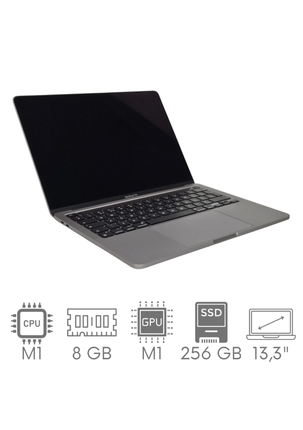 Apple MacBook Pro 13 A2338 M1 8GB 256GB SSD 13,3" Retina 2560x1600 WiFi BT Kam OS Sequoia PL Gw12mc