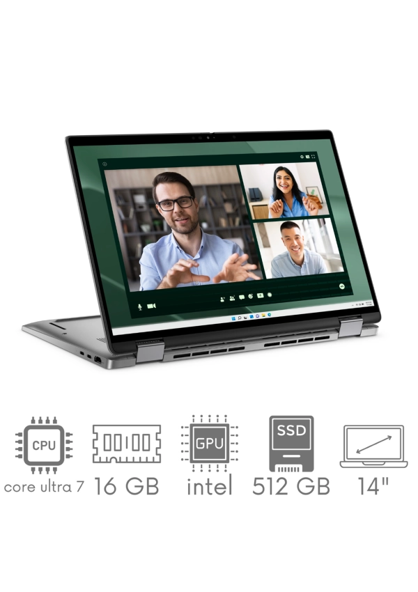 2w1 Dell Latitude 7450 Ultra 7 165U 16GB 512SSD 14'' FHD+ 1920x1200 x360 WiFi BT Kam Win11Pro GW12mc