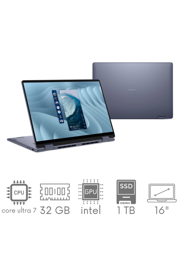 2w1 Dell 16 Plus DB06250 Ultra 7 258V 32GB 1TB SSD 16,0" QHD+ 2560x1600 90Hz Kam WiFi BT Win11 GW12MC