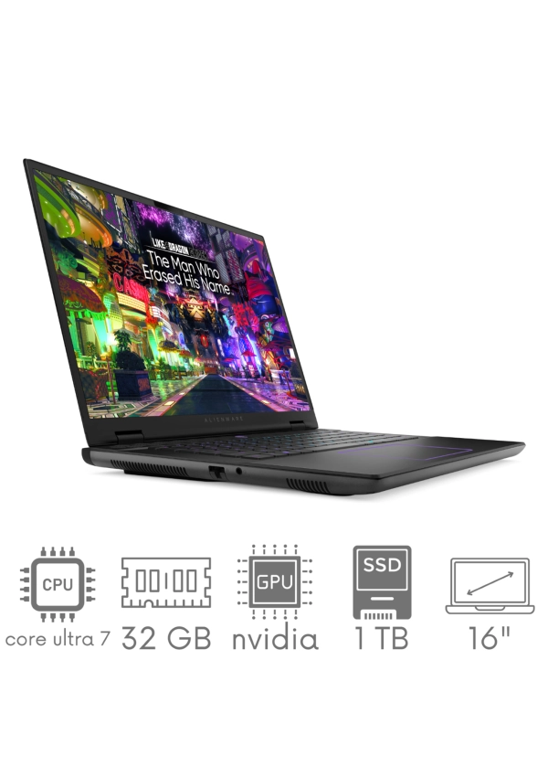 DELL Alienware M16 R2 Ultra 7 155H 32GB 1TB SSD 16" QHD+ 2560x1600 240Hz GeForce RTX4050 6GB WiFi BT Kam Win11 gw12mc