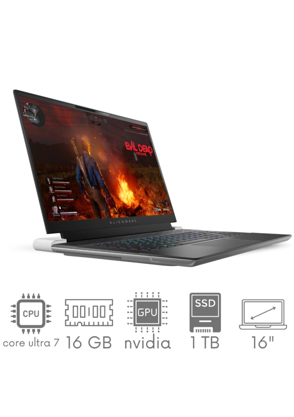 DELL Alienware X16 R2 Ultra 7 155H 16GB 1TB SSD 16” FHD+ 1920x1200 480Hz GeForce RTX4060 8GB WiFi BT Kam Win11 gw12mc