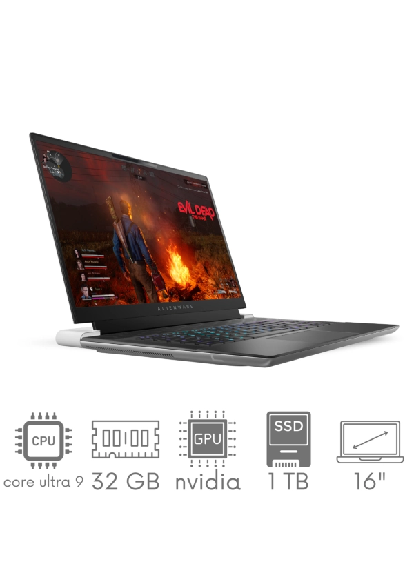 DELL Alienware X16 R2 Ultra 9 185H 32GB 1TB SSD 16” QHD+ 2560x1600 240Hz GeForce RTX4080 12GB WiFi BT Kam Win11 gw12mc