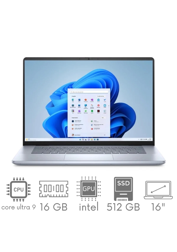 Dell Inspiron 16 Plus 7640 Ultra 9 185H 16GB 512 SSD 16,0" QHD+ 2560x1600 120Hz Kam WiFi BT Win11 GW12MC