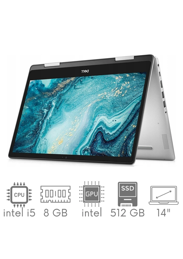 2w1 DELL Inspiron 5491 i5-10210U 8GB 512 SSD 14" FHD 1920x1080 Dotyk Kam WiFi BT Win11PL gw12mc