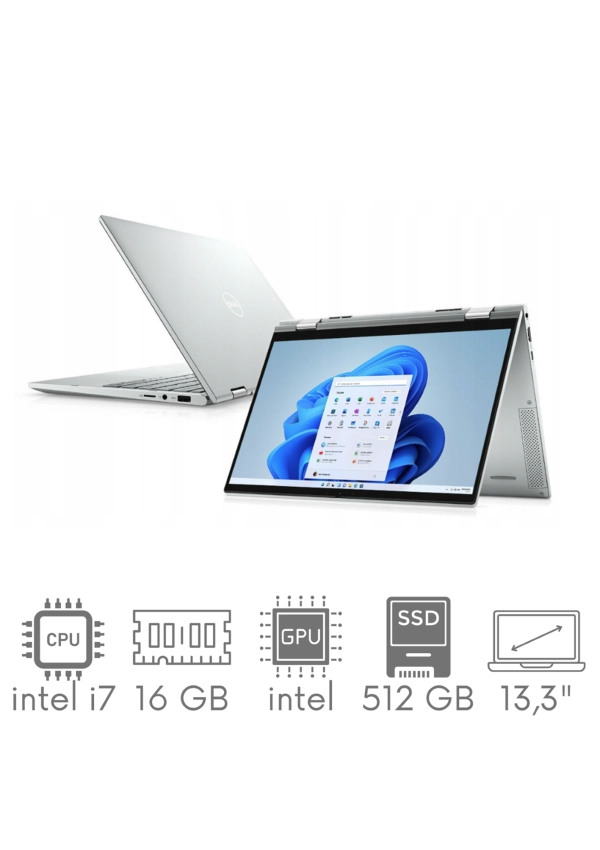 2w1 Dell Inspiron 7306 i7-1165G7 16GB 512 SSD 13,3" FHD 1920x1080 x360 Kam WiFi BT Win11PL gw12mc