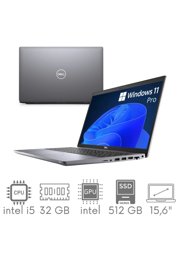 Dell Latitude 5520 i5-1145G7 32GB 512GB SSD 15,6" Full HD 1920x1080 Intel IRIS Xe WiFi BT Kam Win11Pro GW12mc
