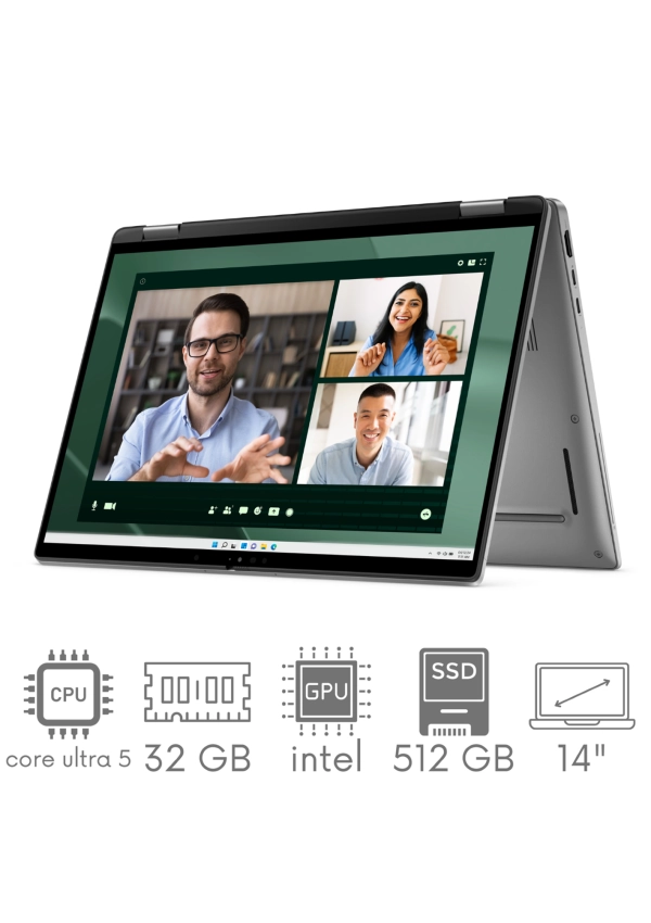 2w1 Dell Latitude 7450 Ultra 5 135U 32GB 512SSD 14'' FHD+ 1920x1200 x360 WiFi BT Kam Win11Pro GW12mc