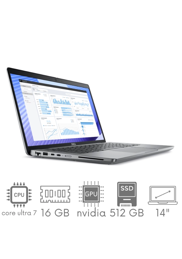 Stacja Robocza Dell Precision 3490 Core Ultra 7 165H 16GB 512GB SSD 14" FHD 1920x1080 RTX 500 Ada 4GB WiFi BT Kam Win11Pro GW12mc
