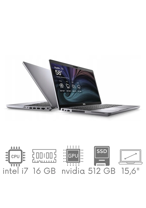 Dell Latitude 5511 (5510) i7-10850H 16GB 512GB SSD 15,6" FHD 1920x1080 Geforce MX250 2GB WiFi BT Kam win10pro GW12mc