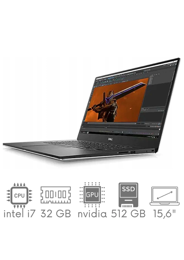 Stacja Graficzno-Robocza Dell Precision 5540 i7-9850H 32GB 512 SSD 15,6" 4K UHD 3840x2160 QUADRO T1000 4GB WiFi BT Kam Win11Pro Gw12mc