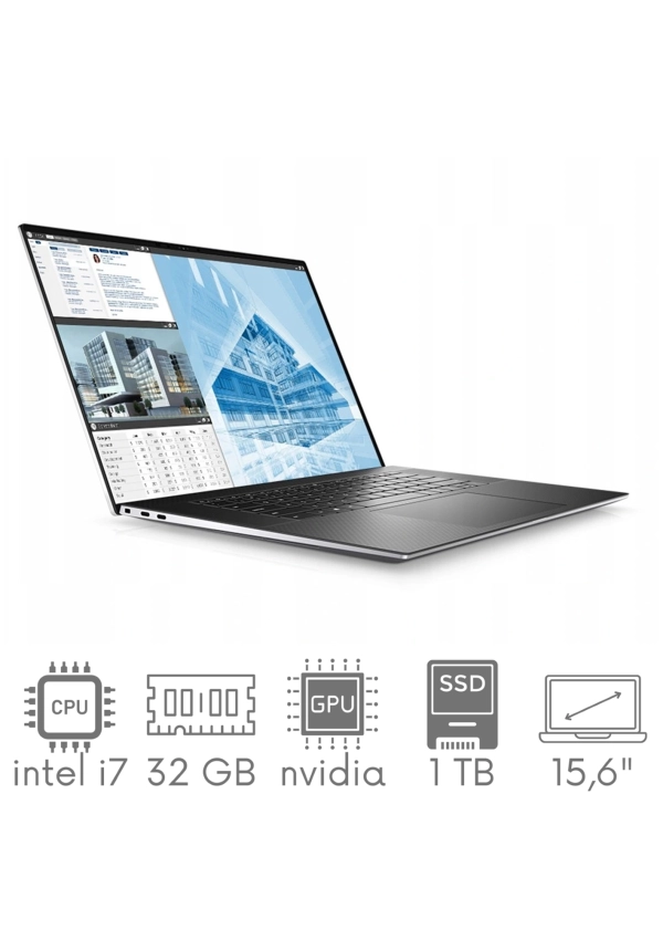 DELL Precision 5550 i7-10850H 32GB 1TB SSD 15,6" 4K UHD+ 3840x2400 Nvidia Quadro T1000 WiFi KAM Win10Pro GW12mc