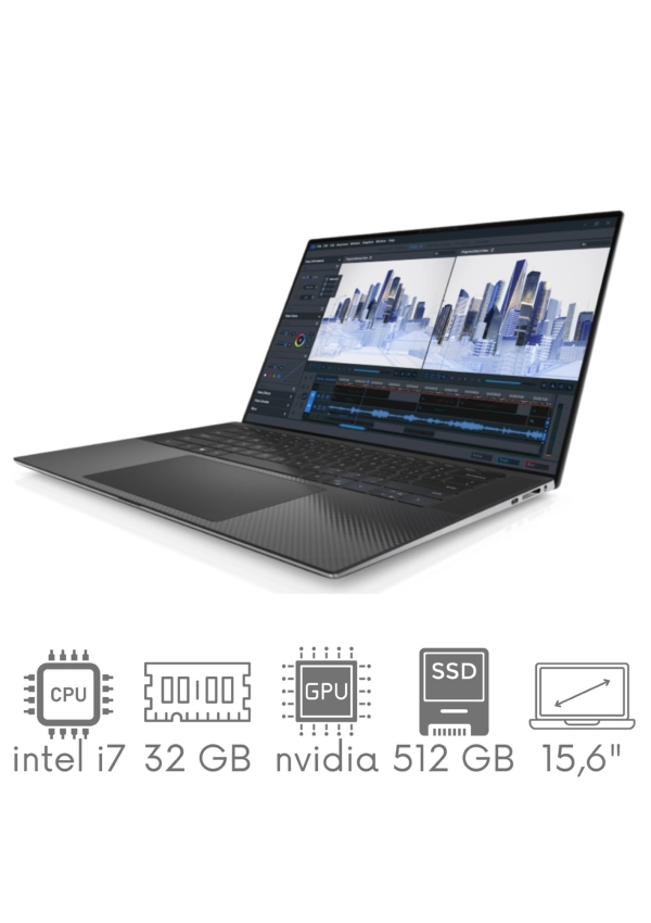 DELL Precision 5550 i7-10850H 32GB 512 SSD 15,6" 4K UHD+ 3840x2400 Nvidia Quadro T1000 WiFi KAM Win10Pro GW12mc
