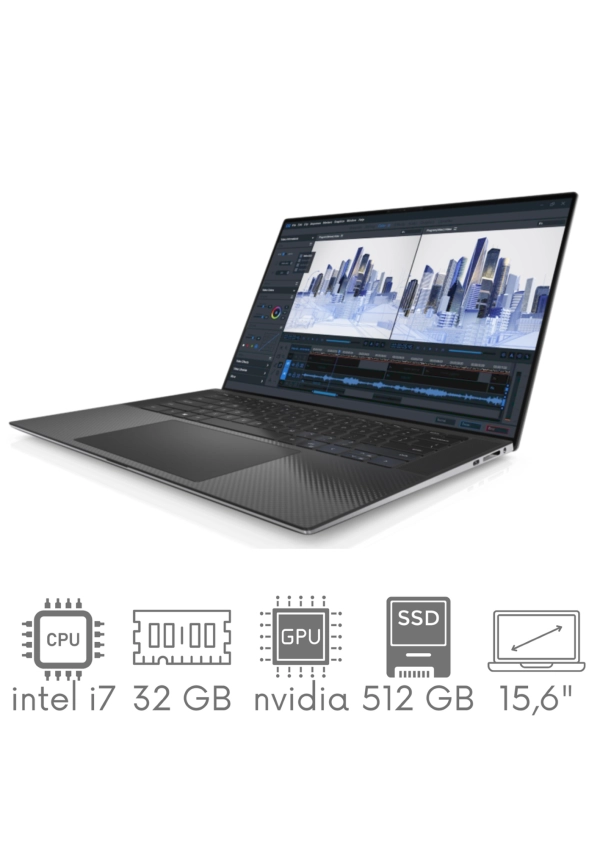 DELL Precision 5560 i7-11850H 32GB 512 SSD 15,6" FHD+ 1920x1200 Nvidia RTX A2000 4GB WiFi KAM BT Win11Pro GW12mc