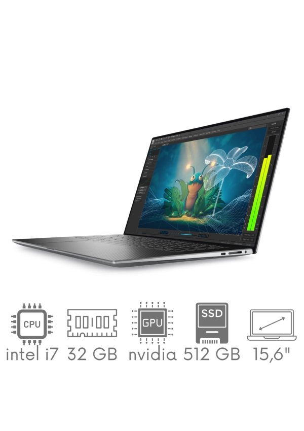DELL Precision 5560 i7-11850H 32GB 512GB SSD 15,6" FHD+ 1920x1200 Nvidia T1200 WiFi KAM BT Win11Pro GW12mc