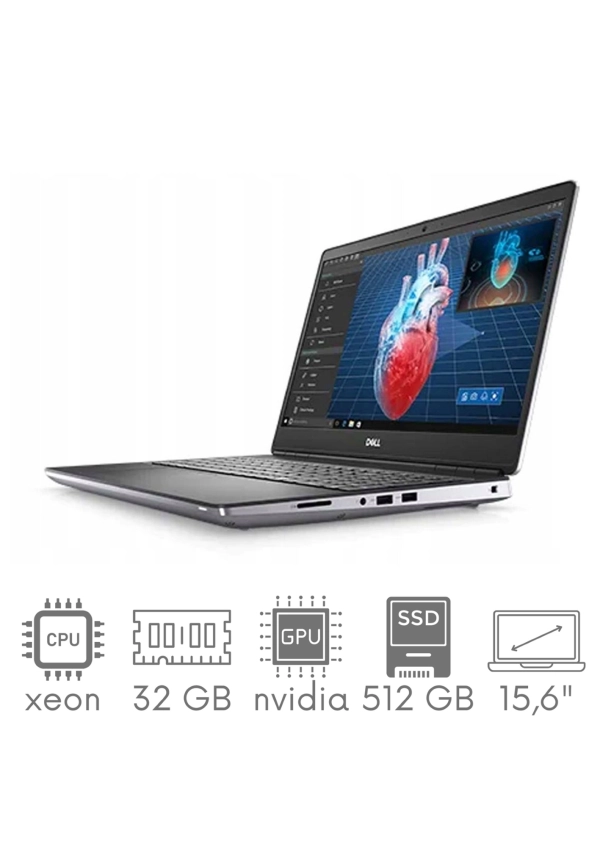 Stacja Graficzno-Robocza Dell Precision 7550 XEON W-10855M 32GB 512 SSD 15,6" FHD 1920x1080 Quadro T2000 KAM WiFi BT W10Pro gw12mc
