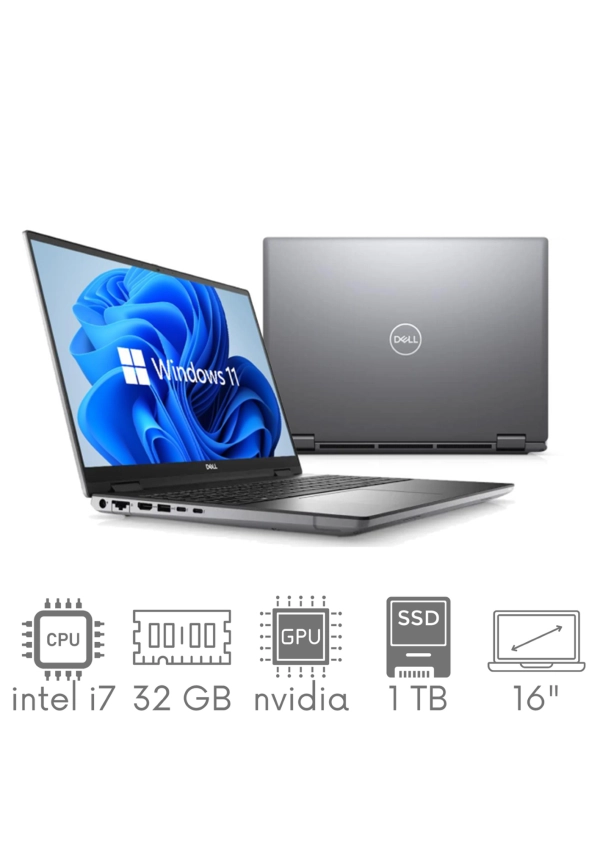 Stacja Graficzno-Robocza DELL PRECISION 7670 i7-12850HX 32GB 1TB SSD 16" FHD+ 1920x1200 NVIDIA RTX A1000 4GB KAM WiFi BT W11Pro gw12mc