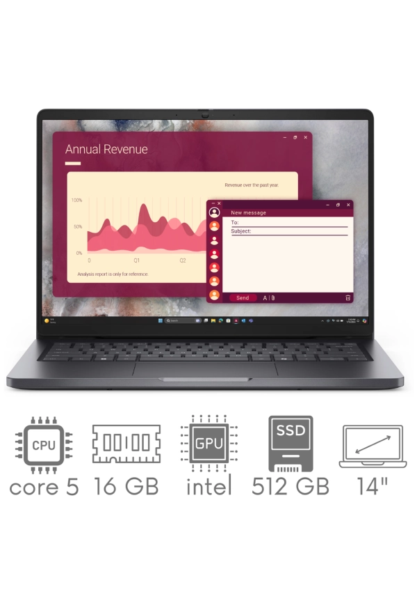 Dell Pro 14 PC14250 Core 5 120U 16GB 512SSD 14" FHD+ 1920x1200 WiFi BT Kam Win11Pro Gw12mc