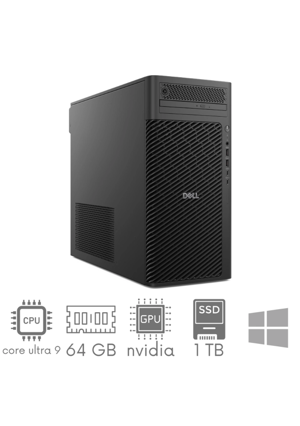 Komputer PC Dell Pro Max Tower T2 FCT2250 Ultra 9 285K 64GB 1TB SSD Nvidia RTX 2000 Ada 16GB Win11Pro WiFi Gw12mc