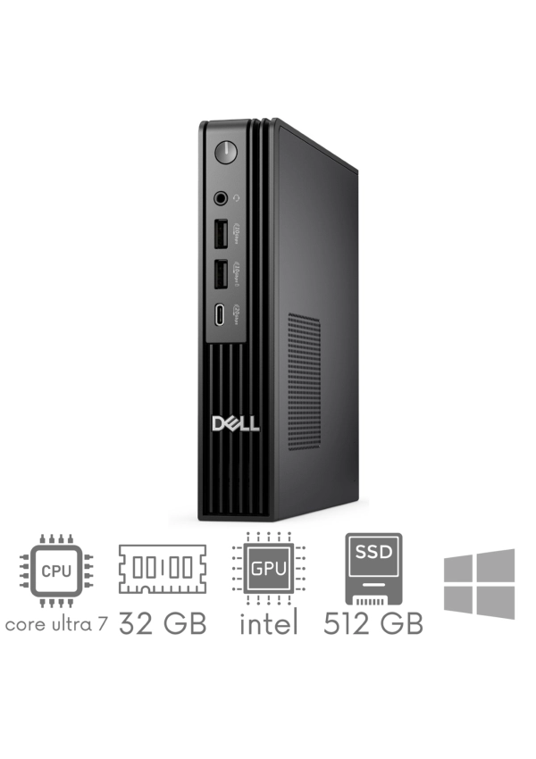 Komputer PC Dell Pro Micro Plus QBM1250 Ultra 7 265 32GB 512GB SSD Win11 Gw12mc