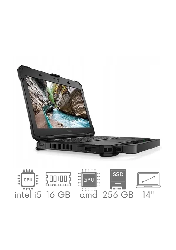 Pancerny Dell Latitude Rugged 5420 i5-8350U 16GB 256 SSD 14" FHD 1920x1080 Radeon RX540 4GB 2xBAT Kam WiFi BT Win11Pro Gw12mc