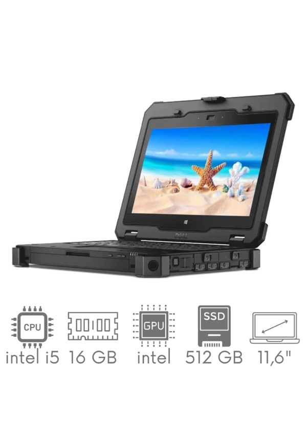 Pancerny DELL Latitude RUGGED 7214 i5-6300U 16GB 512SSD 11,6" FHD 1920x1080 WiFi Win10pro Gw12mc