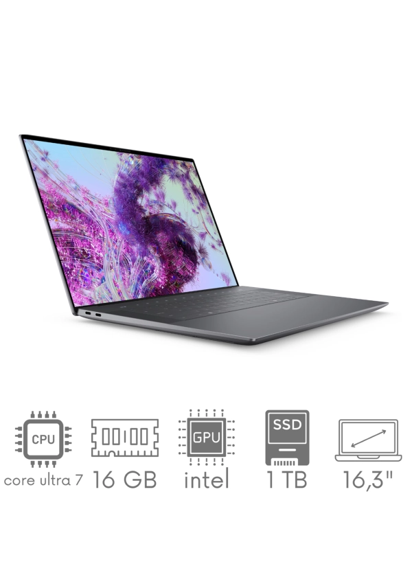 Dell XPS 16 9640 Ultra 7 155H 16GB 1TB SSD 16,3" FHD+ 1920x1200 120Hz WiFi BT Kam Win11 PL Gw12mc