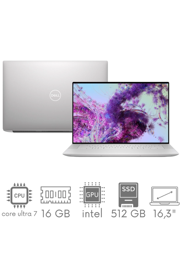 Dell XPS 16 9640 Ultra 7 155H 16GB 512 SSD 16,3" FHD+ 1920x1200 120Hz WiFi BT Kam Win11 PL Gw12mc