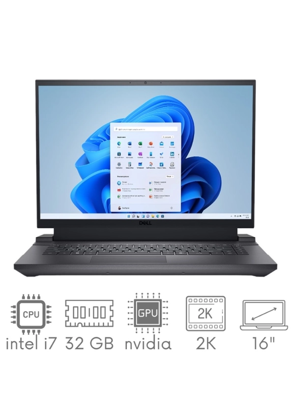 Gaming DELL Inspiron G16 7630 i7-13650HX 32GB 1TB SSD 16" QHD+ 2560x1600 240Hz matt GeForce RTX 4060 8GB WiFi BT KAM Win11 Gw12mc
